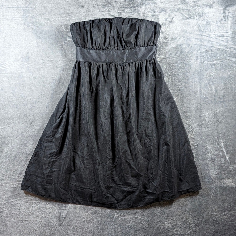 Gap Women Strapless Silk Blend Fit & Flare Dress 8 Black LBD Cocktail Party